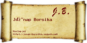 Jónap Borsika névjegykártya